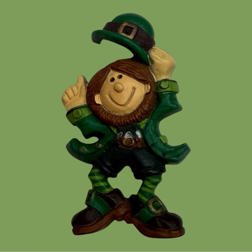 Vintage Leprechaun Brooch Pin 1980s Hallmark St. Patrick's Day
